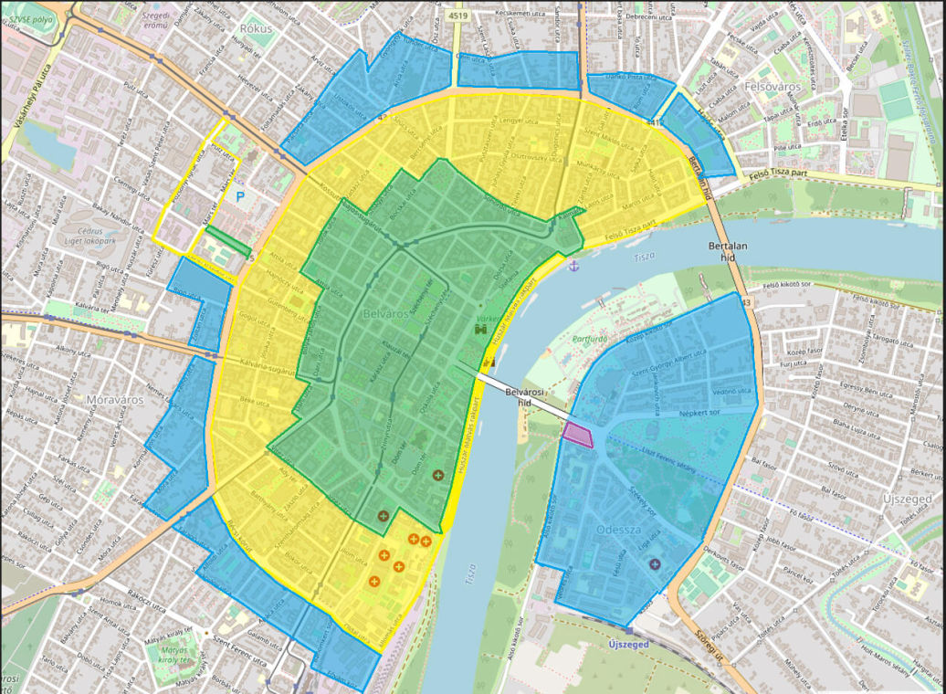 Szeged Hotel Széchenyi Center Parkolás térkép